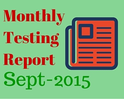 Monthly software testing report september 2015