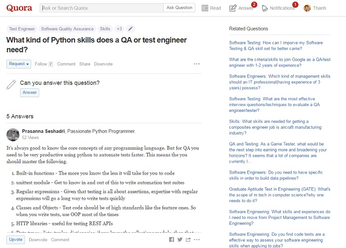 Quora software testing